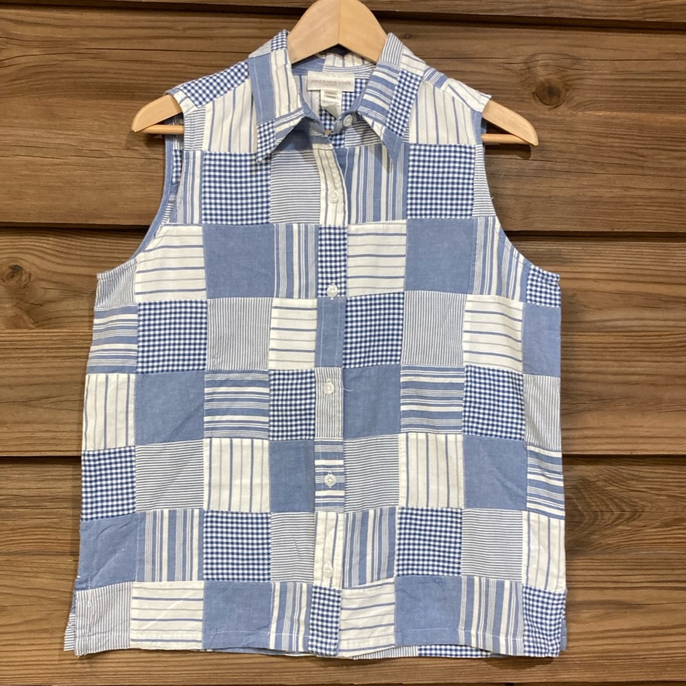 Jones New York Patchwork Blouse - image 1